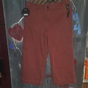 ONE WORLD Brick Red Cropped Pants